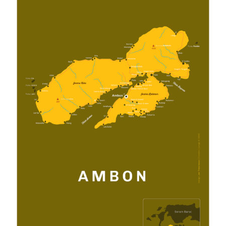 Ambon – minimalistische eilandkaart poster [A2 portrait]
