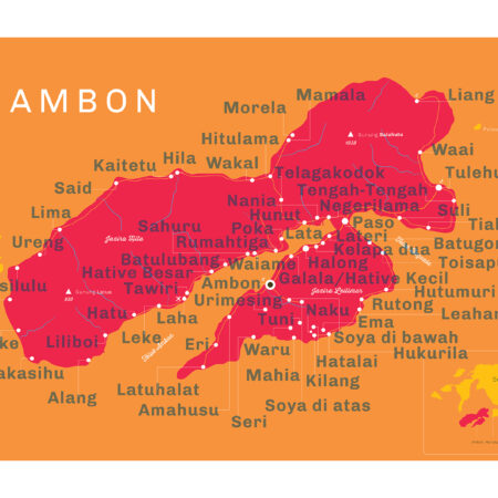 Ambon – minimalistische eilandkaart poster [A2 landscape R]