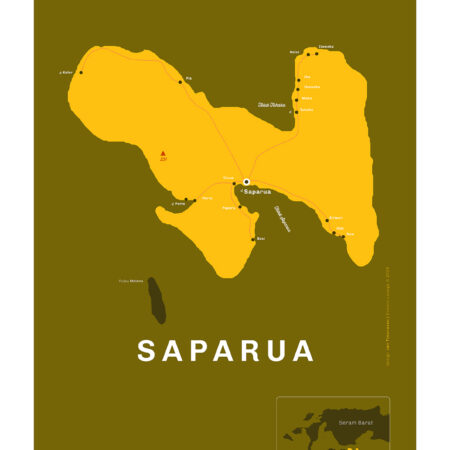 Saparua – minimalistische eilandkaart poster [A2 portrait]