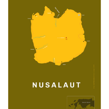 Nusalaut – minimalistische eilandkaart poster [A2 portrait]