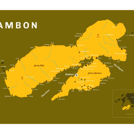 Ambon – minimalistische eilandkaart poster [A2 landscape]