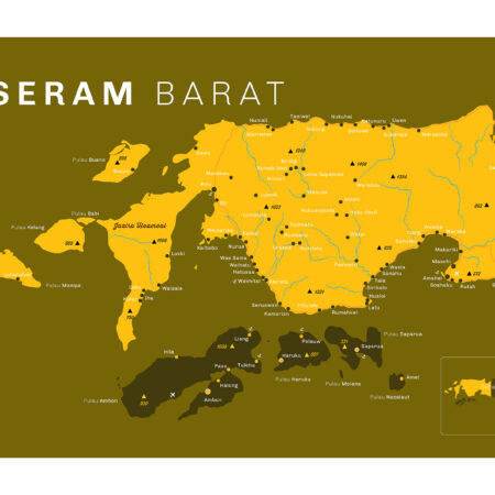 West Ceram – minimalistische eilandkaart poster [A2 landscape]